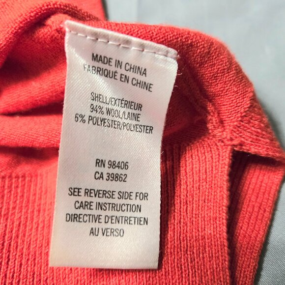 Theory Size Medium Womens Red Long Sleeve Wool Shirt - Picture 3 of 7